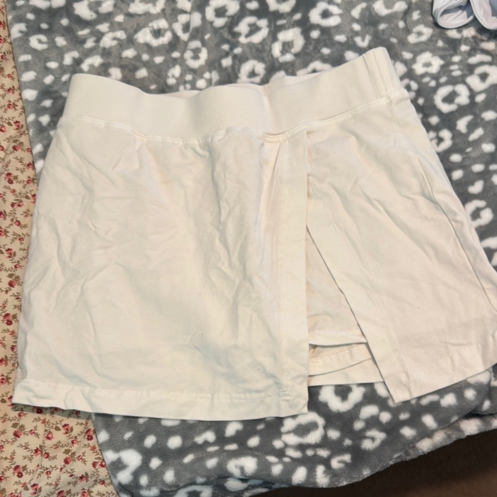 Cream Mini Skirt with Chic Design